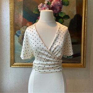 Vintage Polka Dot Wrap Top